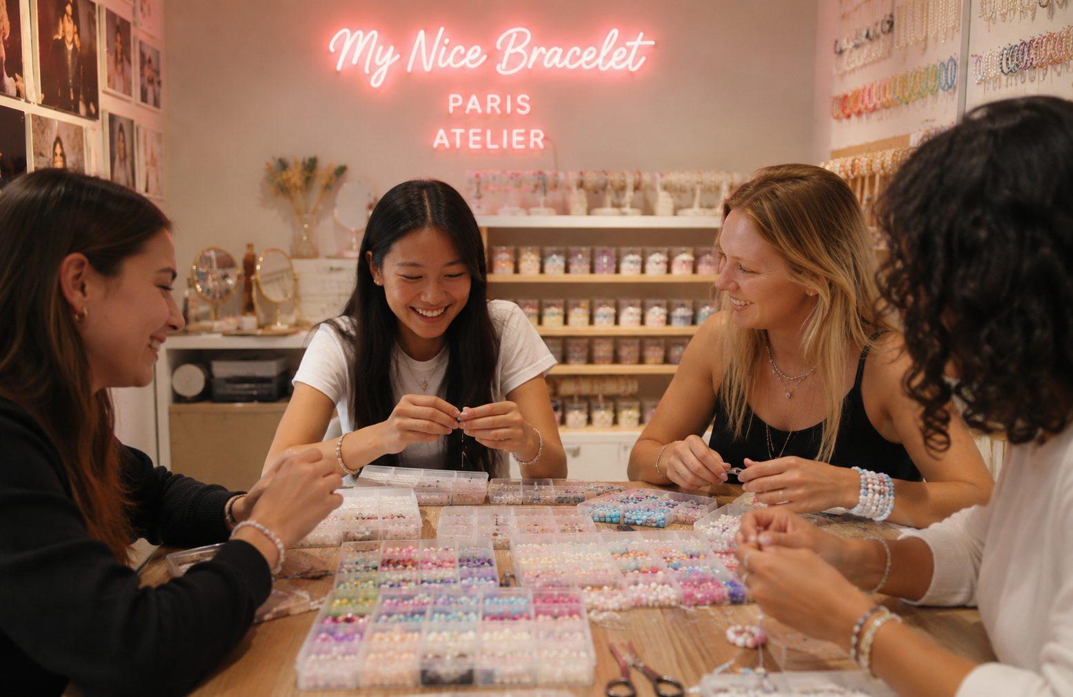 Atelier EVJF à Paris — création de bracelets entre amies chez My Nice Bracelet