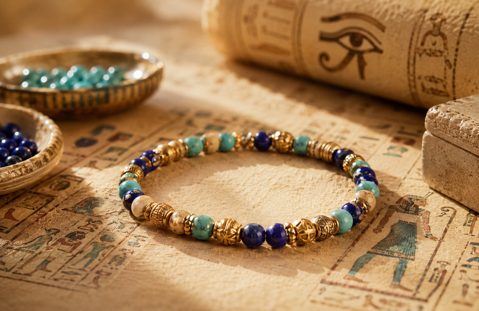 Bracelets de perles et pierres semi-précieuses faits main — artisanat de bijoux à Paris