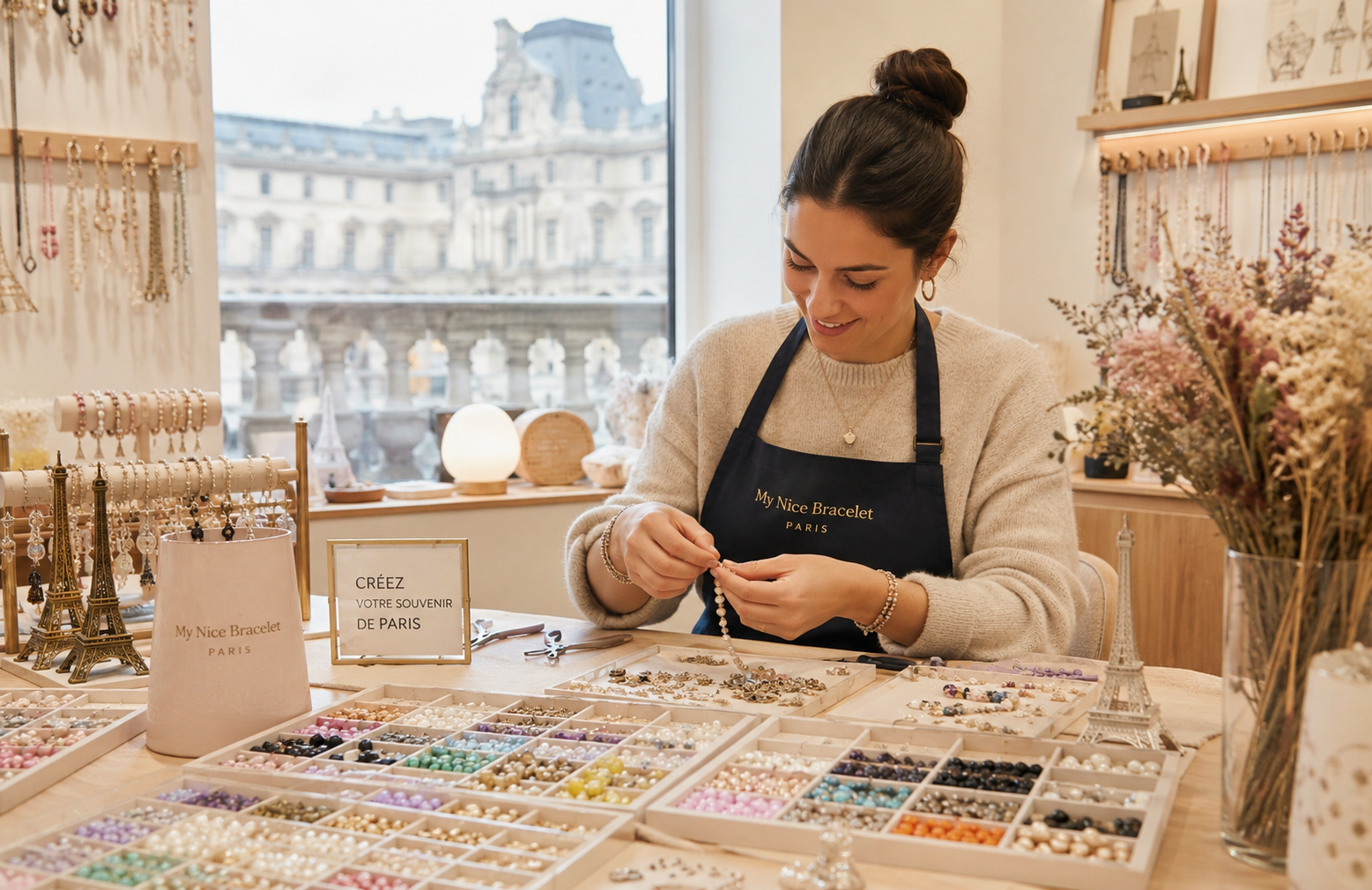 L'atelier de création de bijoux My Nice Bracelet à Paris — activité créative près du Louvre