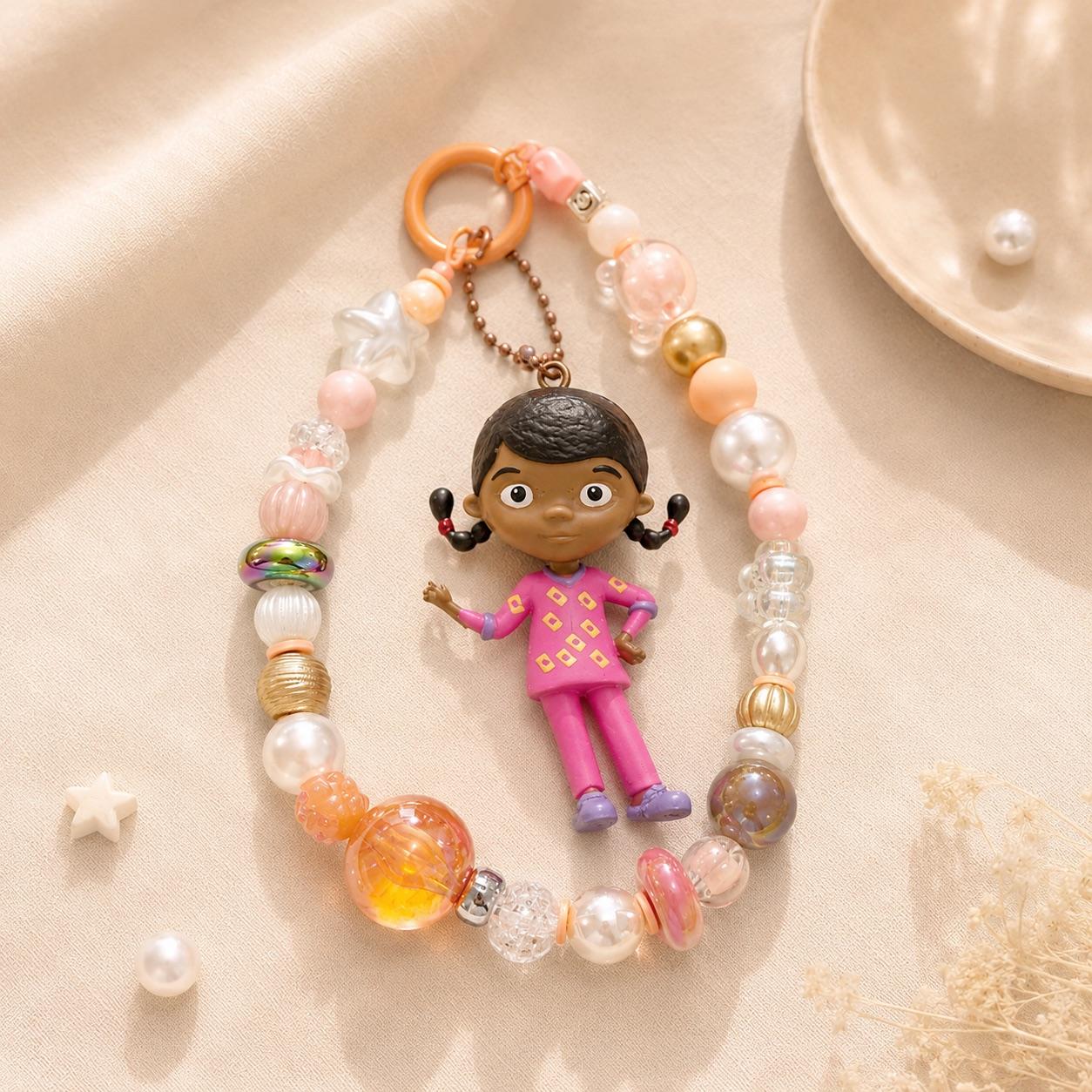 Attache sac Kawaii pastel avec figurine poupée