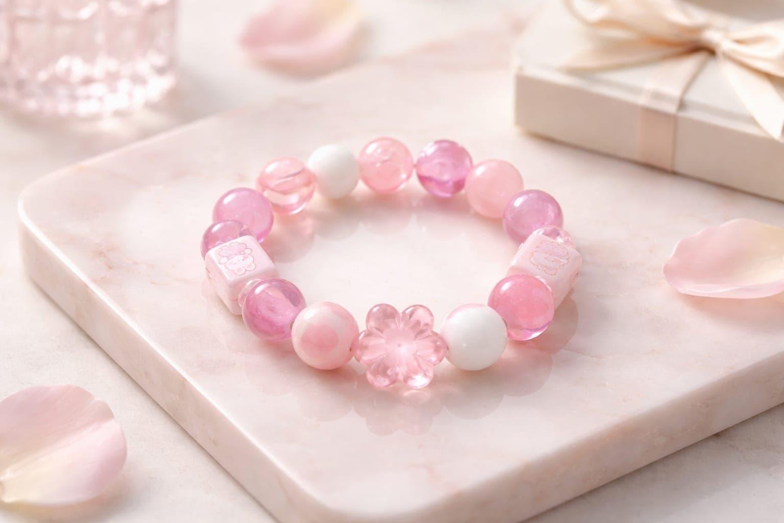 Composition d'un bracelet en pierres semi-précieuses pendant un atelier créatif à Paris