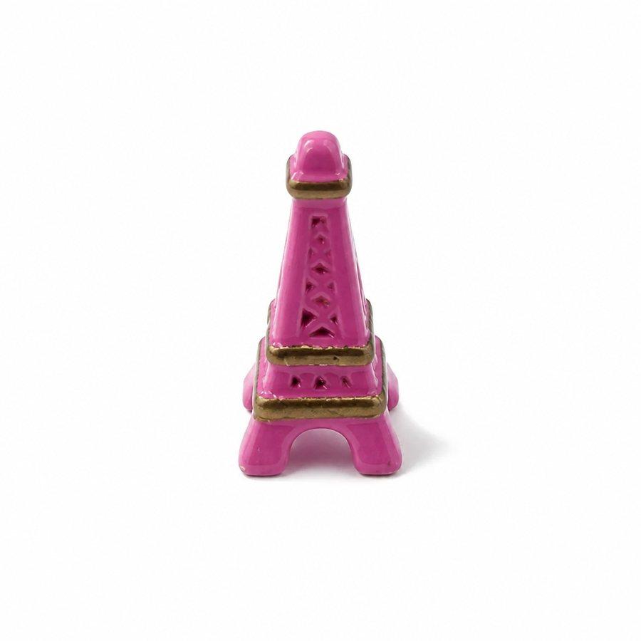 Tour Eiffel aux reliefs dorés — Fuchsia & doré